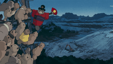 Oroku showing the tanuki of Tama the current state of the mountain development