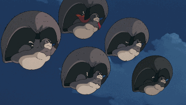 Gonta's faction of tanuki clashing with the security forces