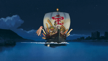 Ordinary tanuki making a commotion aboard a treasure ship