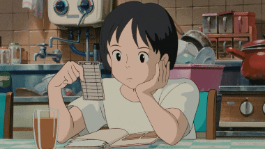 Shizuku looking at the library card of a borrowed book and noticing the name Seiji Amasawa