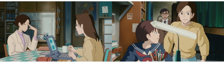 Shizuku's mother, at her wit's end over her grades, and her scolding older sister