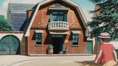 The antique shop 'Chikyuya' on a hill that Shizuku found by following a cat