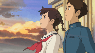Umi and Shun gazing at the sunset