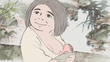 The Old Woman Holding Baby Princess Kaguya
