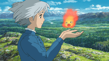 Sophie looking at Calcifer
