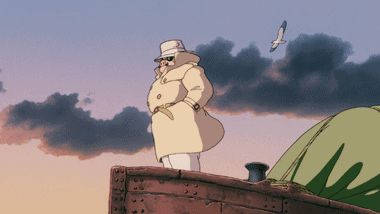 Porco transporting the wreckage of his shot-down red seaplane to Milan.