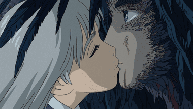 Sophie kissing Howl
