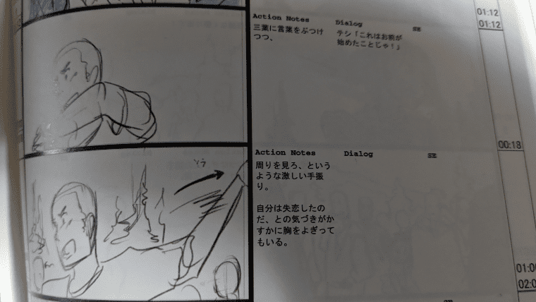 Storyboard for Mitsuha and Teshigawara's scene in Your Name