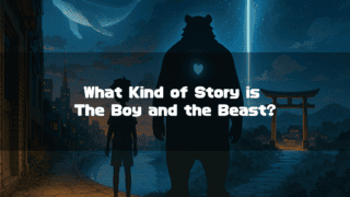 The Boy and the Beast textual graphic featuring Kyuta and Kumatetsu