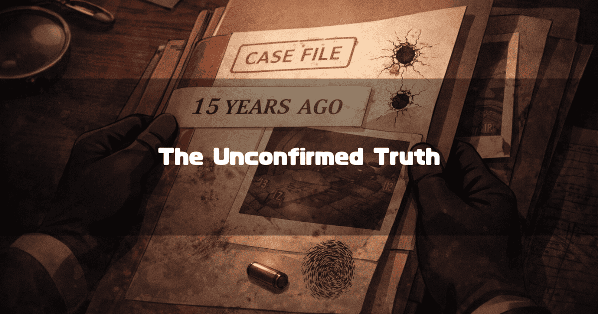 Silhouetted figures shaking hands over a heavily redacted document in a dimly lit courtroom. Text reads: "What is revealed, and what is concealed?"