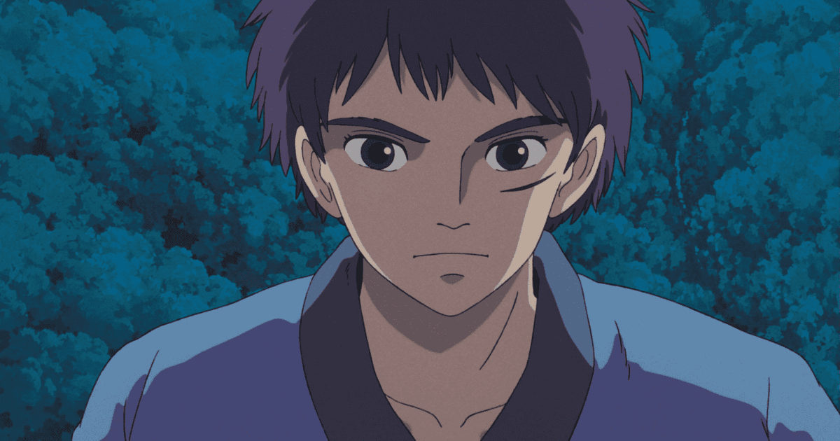 Ashitaka from Princess Mononoke, the Studio Ghibli hero standing in the forest
